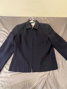Liz Claiborne Villager Navy Zip-Front Jacket